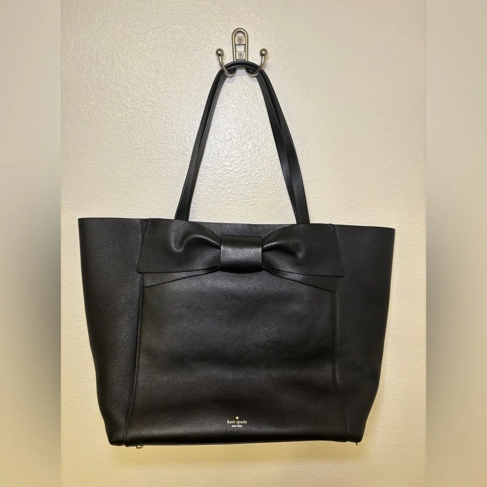 Kate Spade Black Olive Drive Brigette Tote with Bow Accent